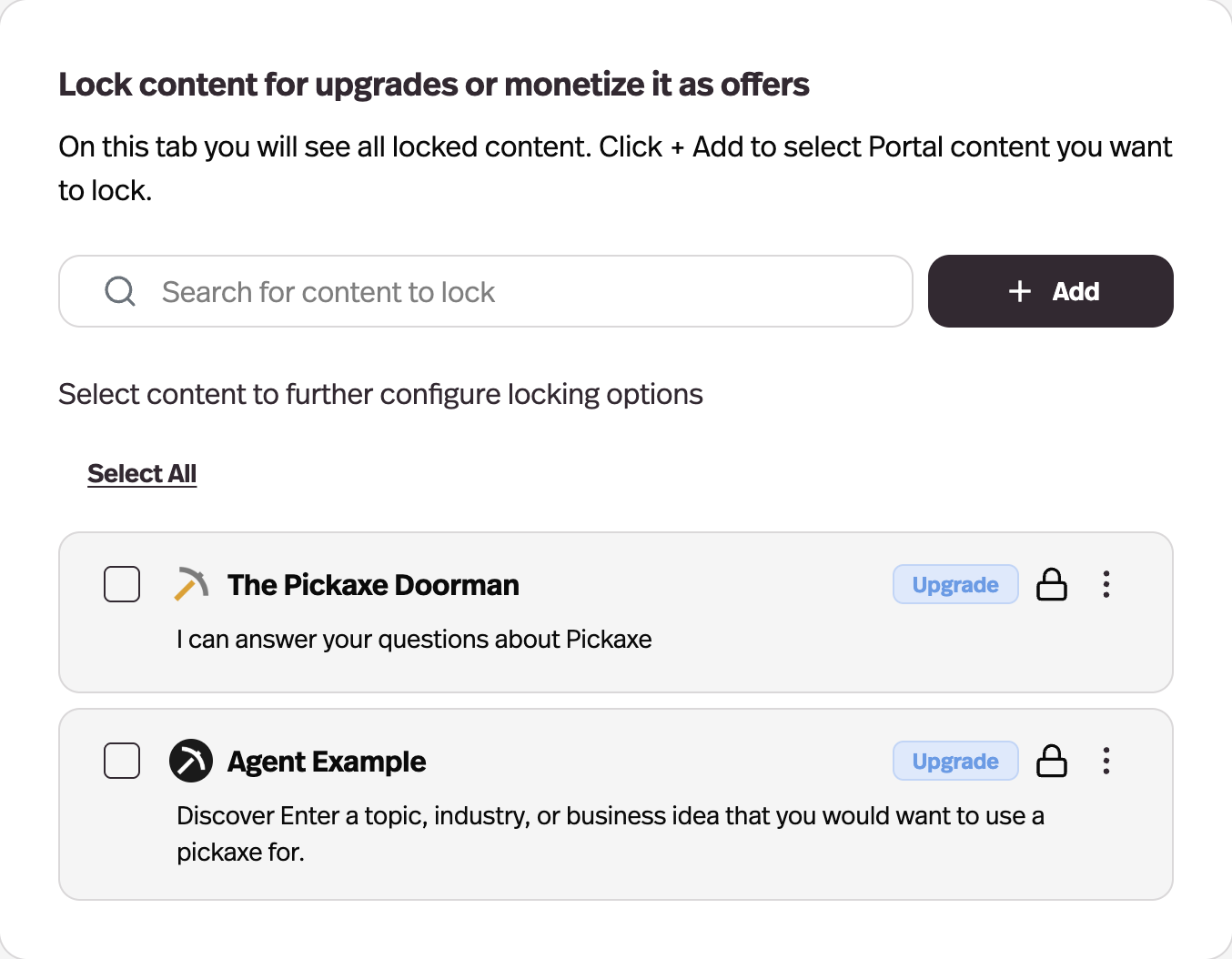 Lock Content for Monetization